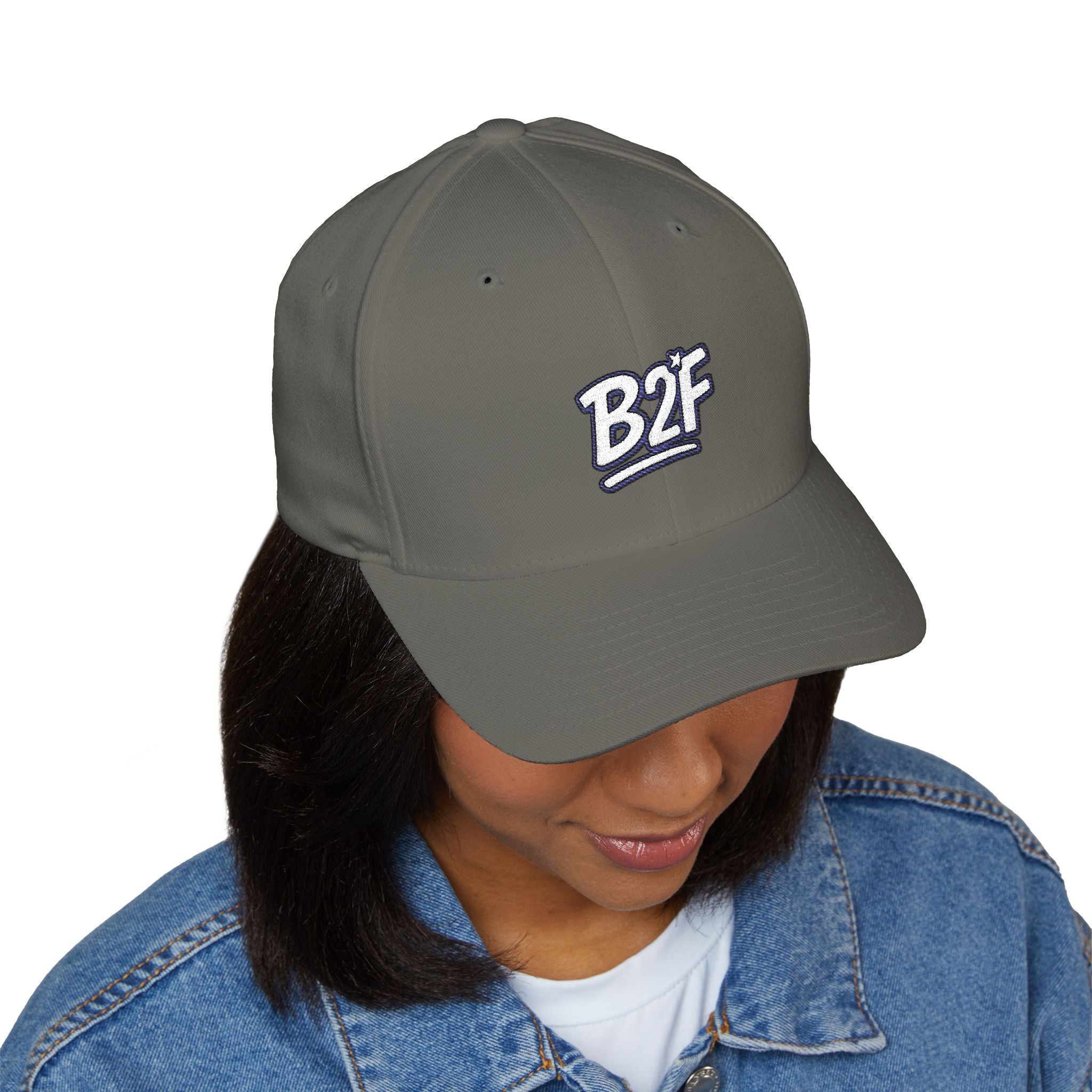 B2F Embroidered Cap Logo 2 White